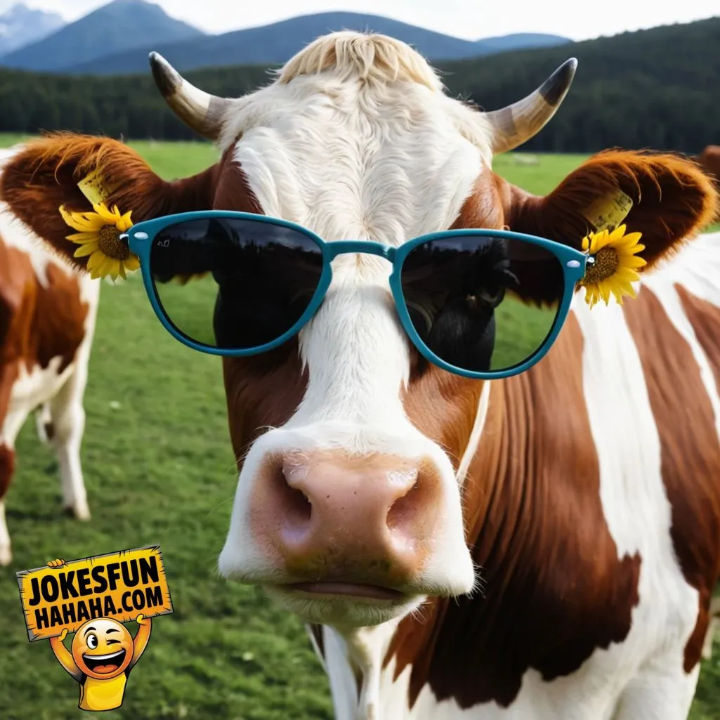 cow wear sunglasses