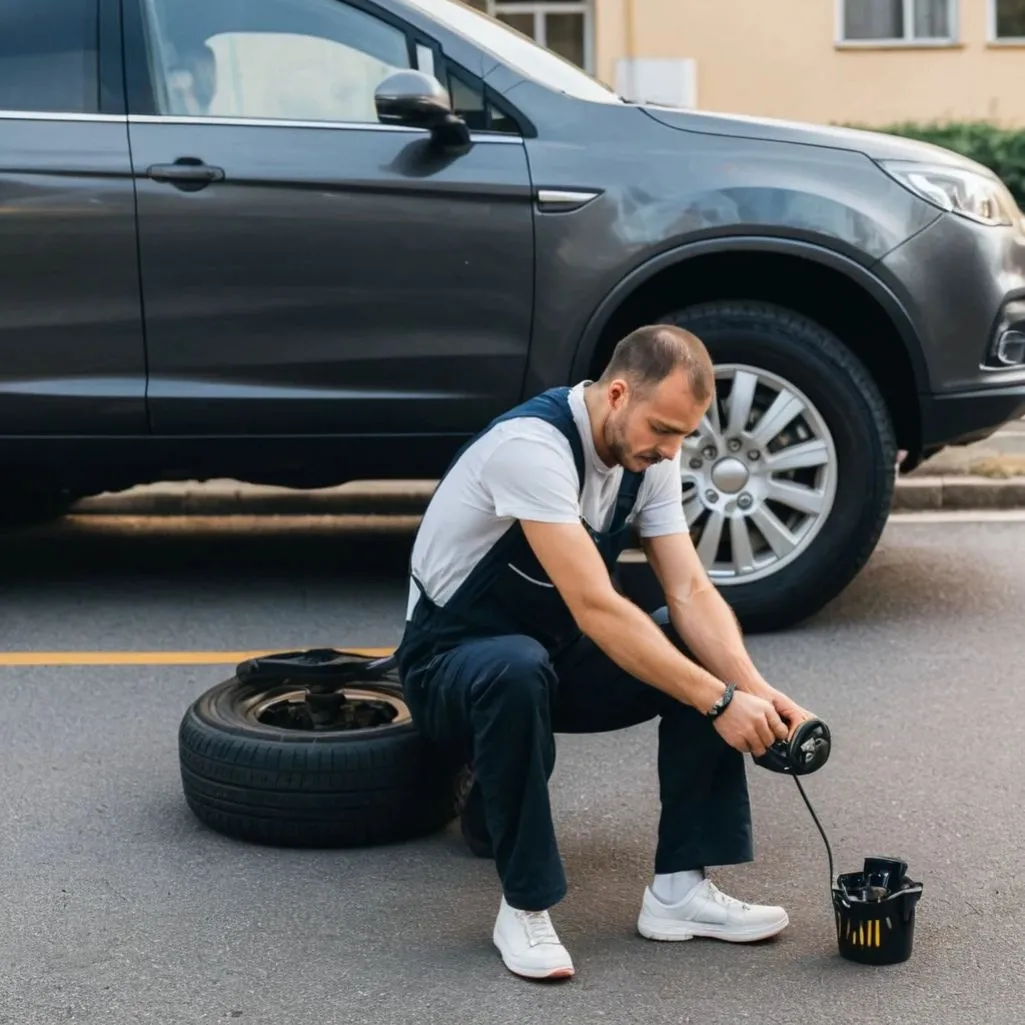 driver fix a flat mood