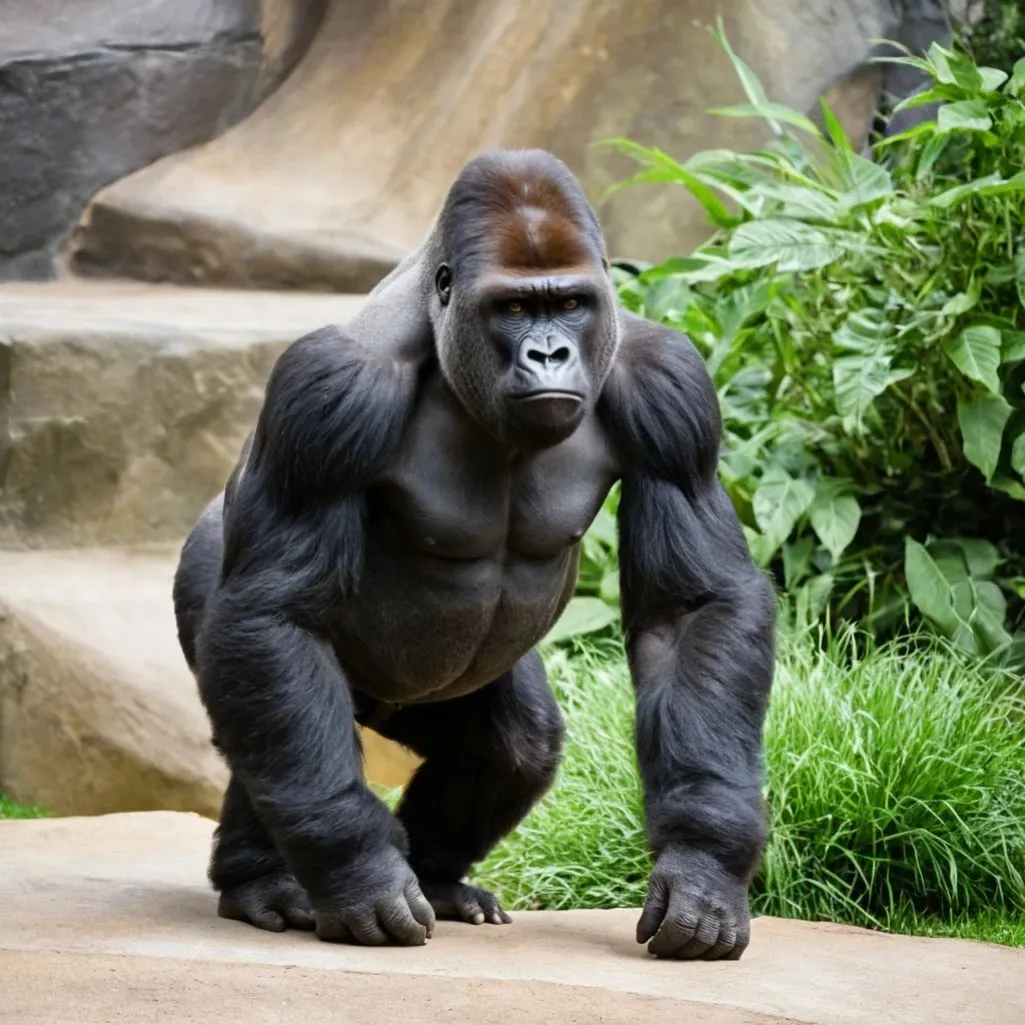 gorilla at a zoo