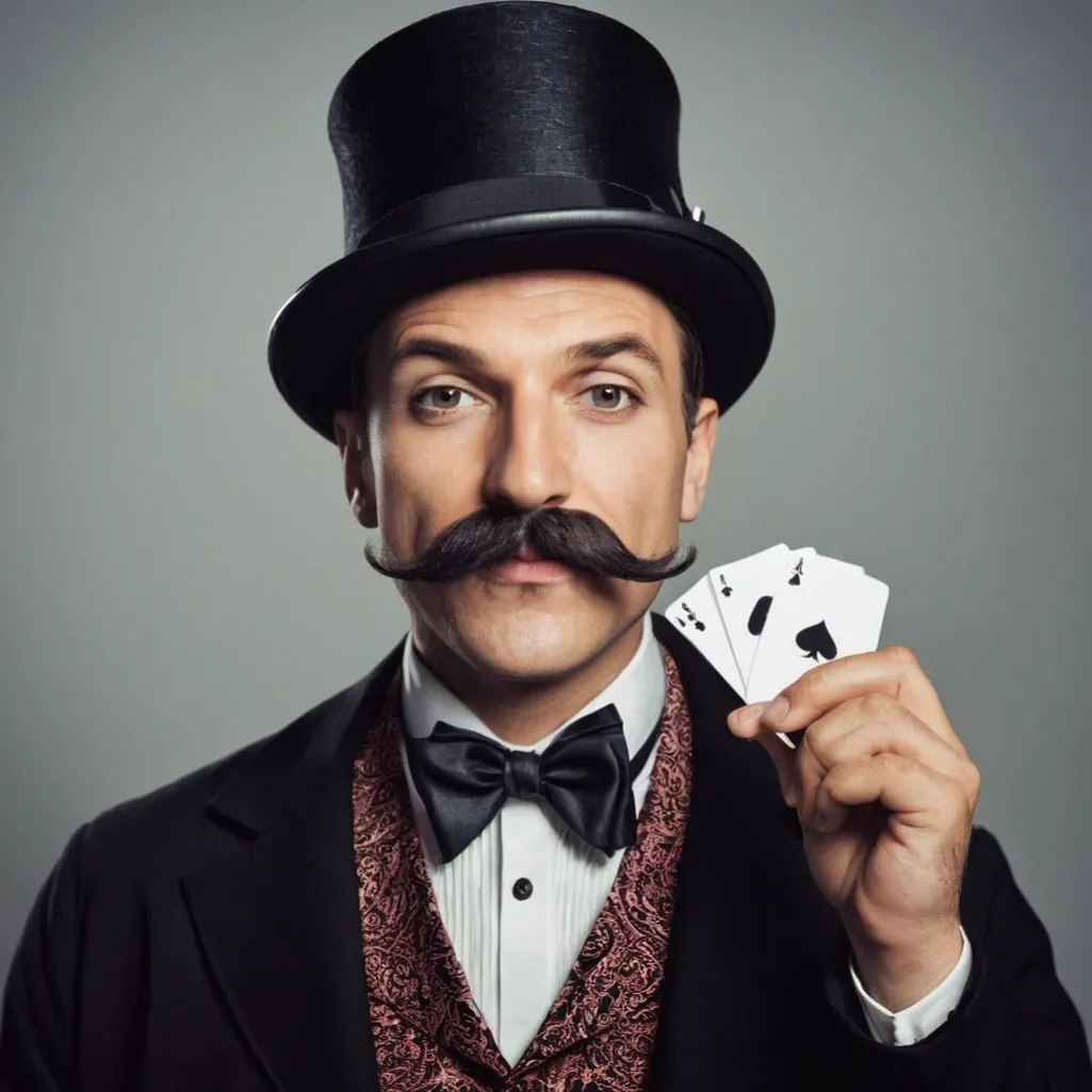 mustache with a magician