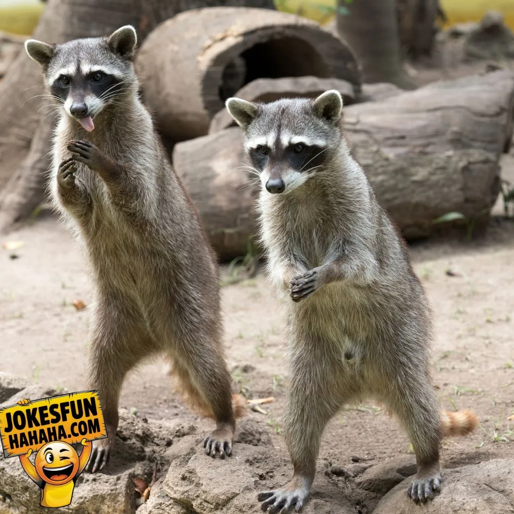 Raccoons Play Tennis