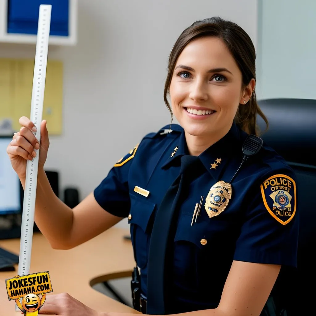 Police Officer Bring A Ruler To Work